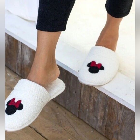 barefoot dreams disney minnie mouse slippers sz small new - Picture 1 of 3